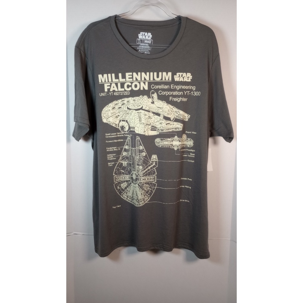 NWT Star Wars Millennium Falcon Corellian Freighter Graphic Men's T-Shirt XL